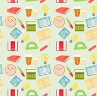 Seamless pattern with office items N2