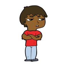 cartoon annoyed boy N30