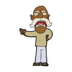 cartoon angry old man N123