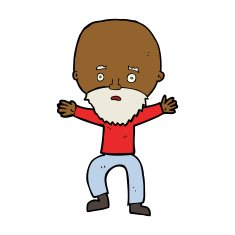 cartoon panicking old man N8