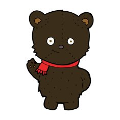 cute cartoon black bear N70