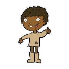cartoon excited boy N121