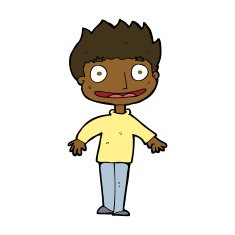 cartoon excited boy N122