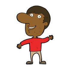cartoon waving man N55