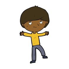 cartoon excited boy N123