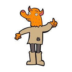 cartoon fox man N43