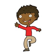 cartoon excited boy N124