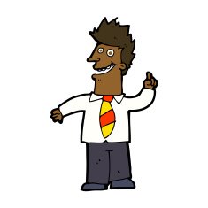 cartoon man with good idea N15