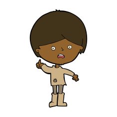 cartoon unhappy boy N48
