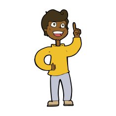 cartoon boy with great idea N8