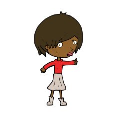 cartoon woman raising eyebrow N12
