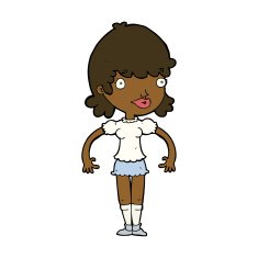 cartoon happy woman N211