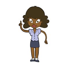 cartoon happy woman with idea N8