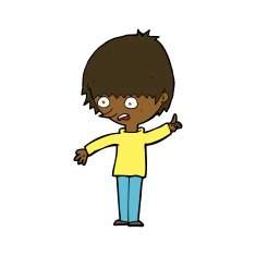 cartoon boy with question N19
