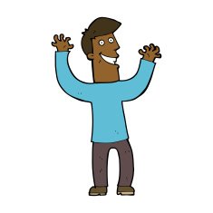 cartoon excited man N83