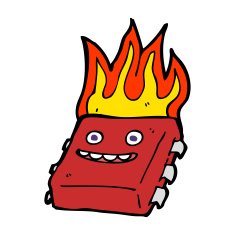 cartoon red hot computer chip N4