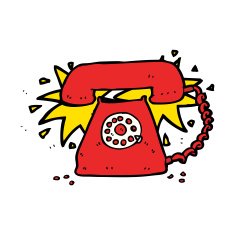 cartoon ringing telephone N21