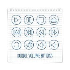 Doodle volume button vector illustration