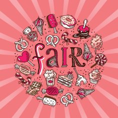 Sweets circle fair concept
