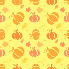 Seamless pattern with pumpkins