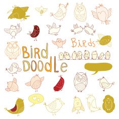 Bird doodle set vector illustration N4