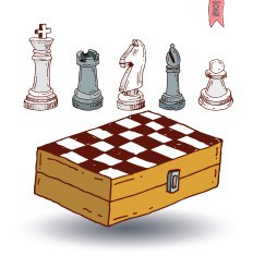 chessboard game hand drawn vector illustration N3