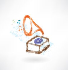 gramophone grunge icon