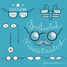 Glasses Hand Drawn Labeles Collection