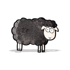 cartoon black sheep N14