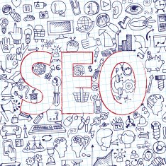 Doodle seo icons in word Sketchy notepaper