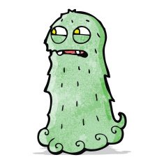 funny green hairy monster cartoon N5