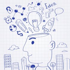 Idea head doodle