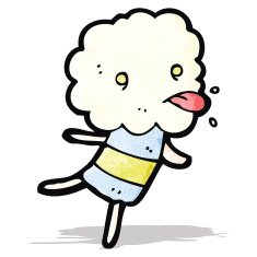 cute cloud head creature sticking out tongue