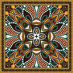 Traditional ornamental floral paisley bandanna You can use this N88