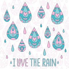 Autumn greeting card I love the rain N2