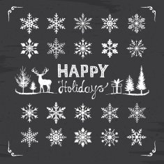 Snowflakes blackboard