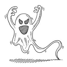 Scary Cartoon Ghost Drawing