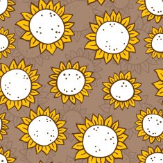 hand drawn sunflower pattern