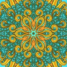 Hand drawn orange and blue greeting card N4