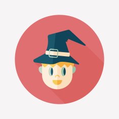 wizard flat icon with long shadow eps10 N22