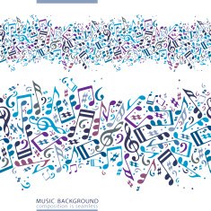 Vector colorful horizontal music canvas