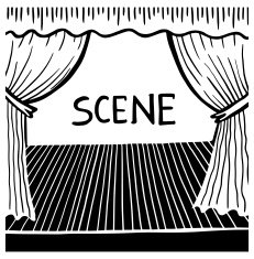 black and white doodle sketch ink drawing of scene engraving