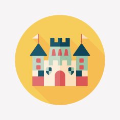 Castle flat icon with long shadow eps10 N14