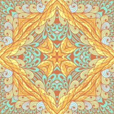 Hand drawn orange and blue greeting card N5