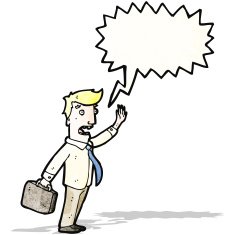 cartoon office man calling out