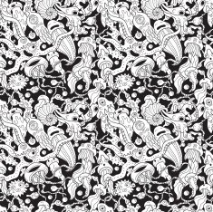 Deep sea monsters seamless pattern N2