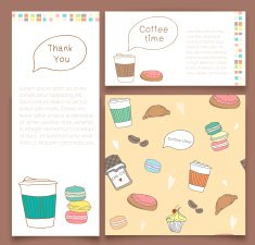 Tasty set of vector design flyer banner pattern or brochure