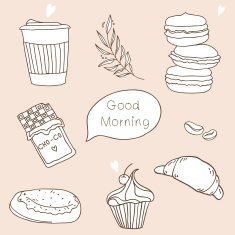 Cartoon hand drawn tasty food great for your design N4