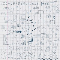 Doodle elements of business infographic