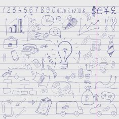 Doodle elements of business infographic N2